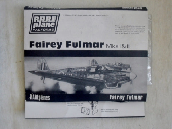 Fairey Fulmar Fighter 1/72 Scale Plastic Vacuform Model Kit Rareplanes