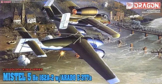 Mistel 5  Heinkel He-162A-2 w/ Arado E-377 1/72 Scale Plastic Model Kit Dragon 5002