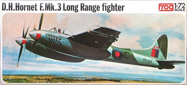 DeHavilland Hornet F Mk 3 Fighter 1/72 Scale Plastic Model Kit Frog F239