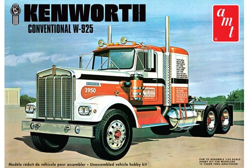 Kenworth W925 Conventional Tractor Plastic Model Truck Kit AMT1021