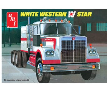 White Western Star Tractor Truck 1/25 Scale Plastic Model Kit 724