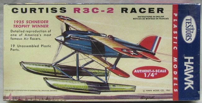 Curtiss R3C-2 Racing Biplane 1/48 Scale Testors Hawk 20