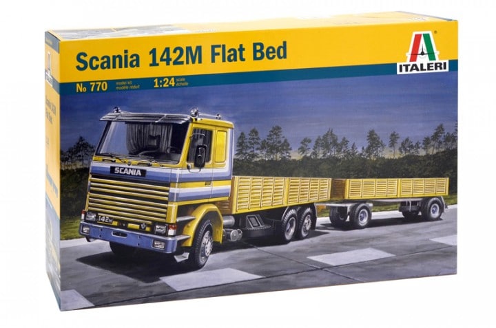 Scania 142M Flat Bed Truck w Trailer 1/24 Scale Truck Model Kit 770