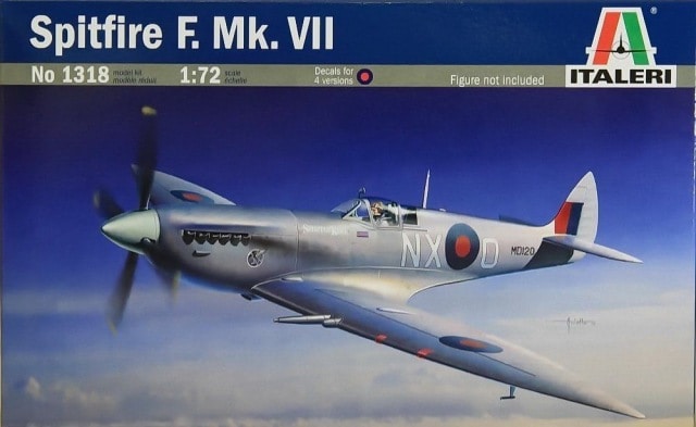 Supermarine Spitfire MK Vll Fighter 1/72 Scale Plastic Model Kit Italeri 1318
