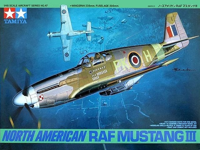 North American RAF Mustang Mk. lll Fighter 1/48 Scale Plastic Model Kit Tamiya 61047
