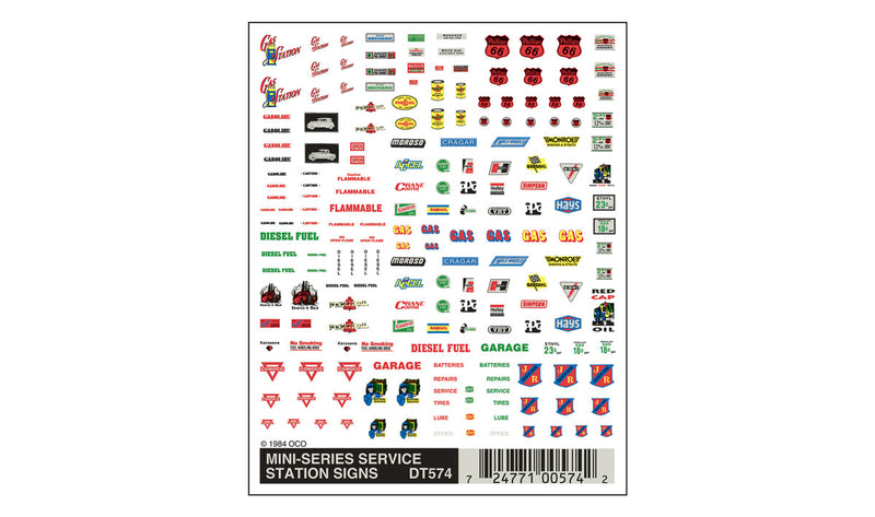 Service Station Signs Mini Decals