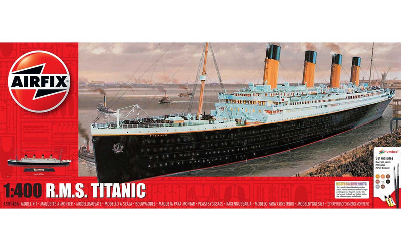 RMS Titanic Ocean Liner 1/400 Scale Plastic Model Starter Kit Airfix A50146A