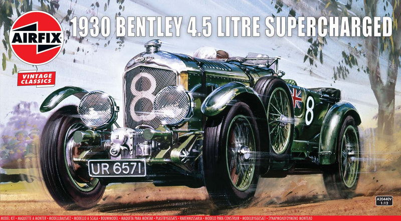 1930 4.5 Litre 'Blower' Bentley 1/12 Scale Plastic Model Kit Airfix A20440