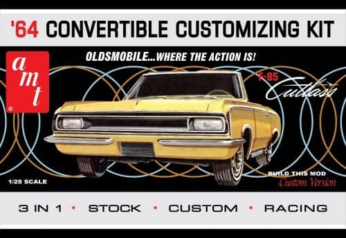 1964 Oldsmobile Cutlass Convertible 1/25 Scale Plastic Model Kit AMT 1200