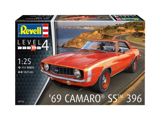 1969 Chevrolet Camaro SS 396 1/25 Scale Plastic Model Car Kit Revell 07712