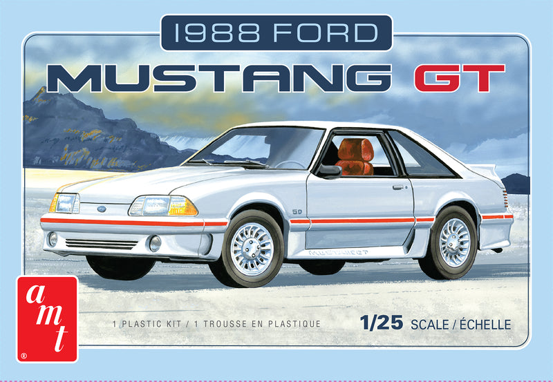 1988 Ford Mustang GT 1/25 Scale Plastic Model Car Kit AMT 1216