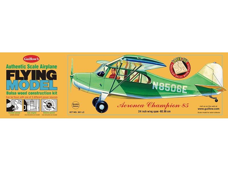 Aeronca Champion 85 1/18 Scale Wooden Model Kit Guillows 5301LC