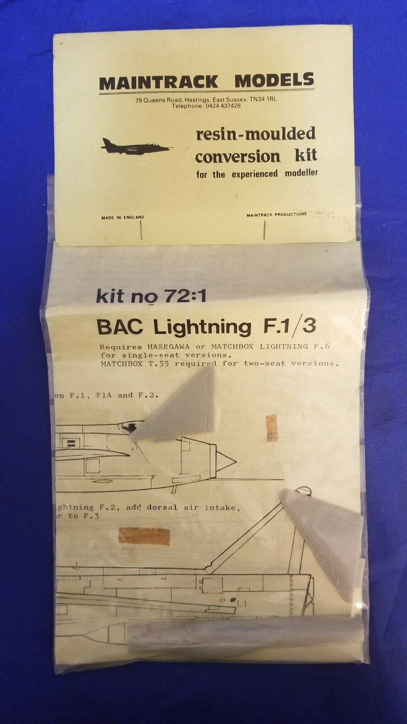 BAC Lightning F1/F3 Resin Conversion Set 1/72 Scale Maintrack Models 72-1