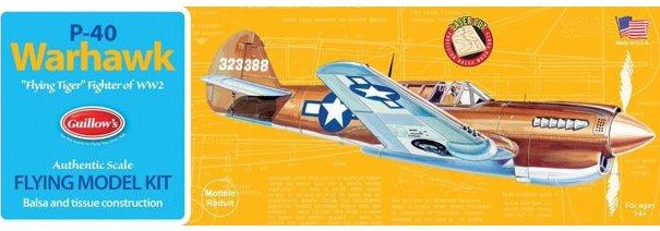Curtiss P-40E Warhawker 1/30 Scale Wooden Model Kit Guillows 501