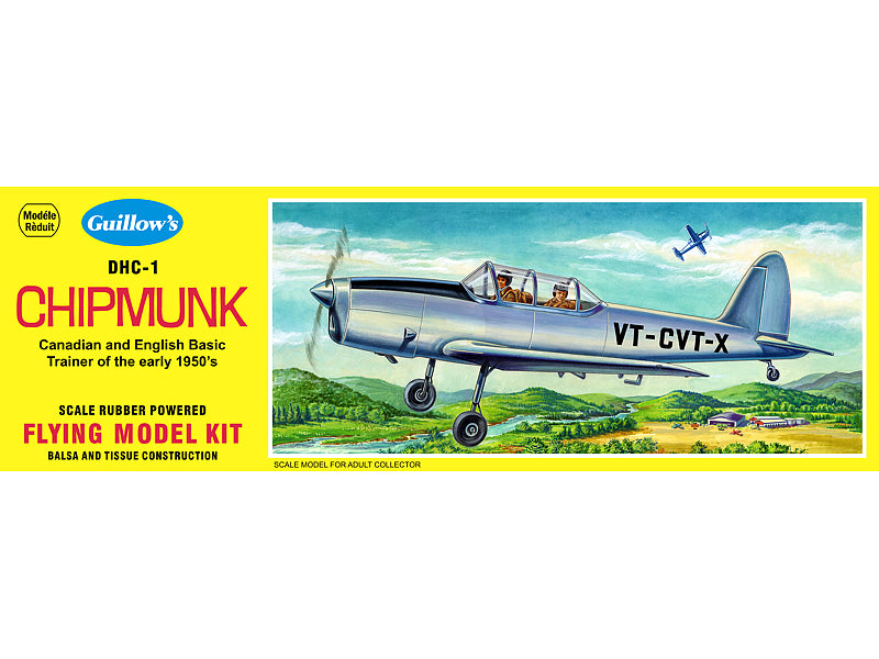 De Haviland DHC-1 Chipmunk 1/30 Scale Wooden Model Kit Guillows 903