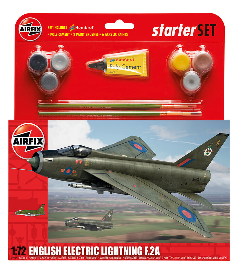 English Electric Lightning F2A Starter Kit 1/72 Scale Plastic Model Kit Airfix A55305