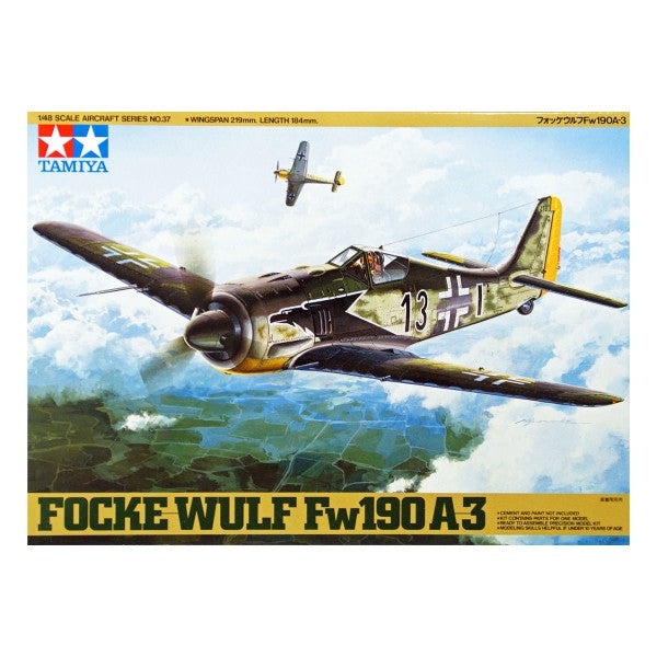 Focke Wulf Fw 190 A-3 1/48 Scale  Plastic Model Tamiya 61037