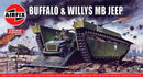 LVT-2 Buffalo and Willys M8 Jeep 1/76 Scale Plastic Model Kit Airfix A02302
