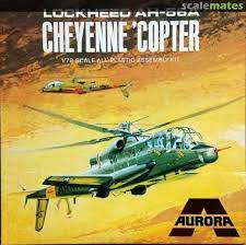 Lockheed AH-56A Cheyene Helicopter 1/72 Scale Plastic Model Kit Aurora 502