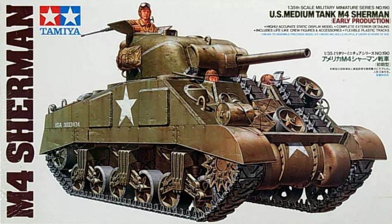 M4 Sherman  Armoured Vehicle  1/35 Scale Plastic Model Kit Tamiya 35190