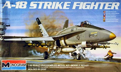 McDonell Douglas F/A-18 Hornet 1/48 Scale Plastic Model Kit Monogram 5807