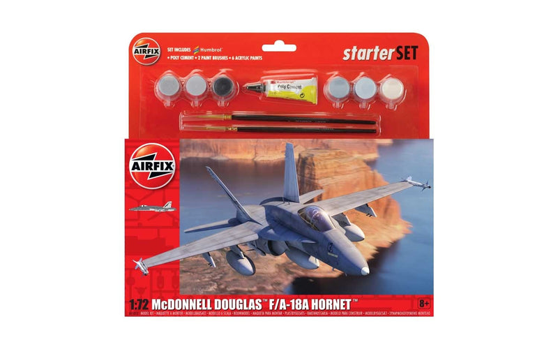 McDonnell Douglas F/A-18A Hornet 1/72 Scale Plastic Mode Starterl Kit Airfix A55313