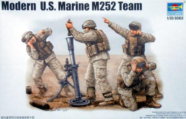 Modern US Marines M252 Mortar Team Figure  1/35 Scale Plastic Model Kit Trumpeter 00423