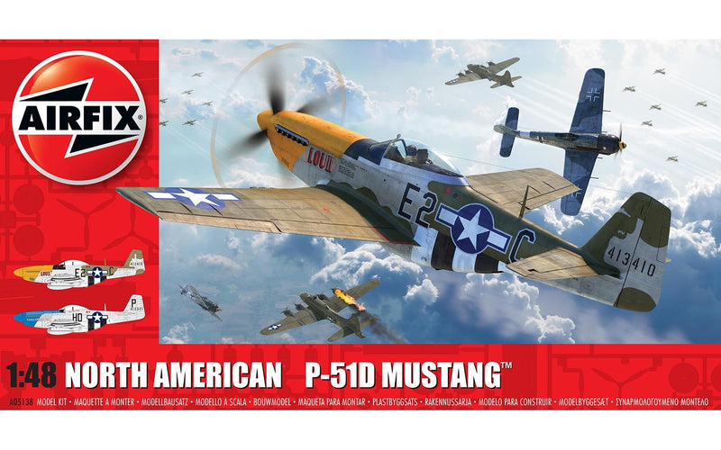North American P-51D Mustang 1/48 Scale Plastic Model Kit Airfix A05138