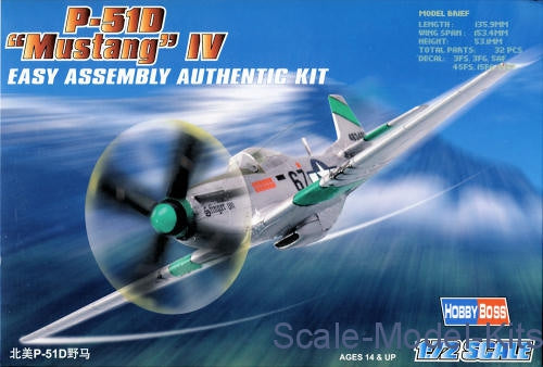 North American P-51D Mustang 1/72 Scale Plastic Model Kit Hobby Boss 80230