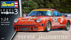 Porsche 934 RSR 'Jagermeister' 1/24 Scale Plastic Modle Kit Revell 07031