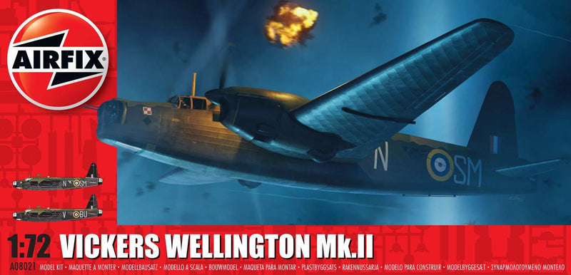 Vickers Wellington MKll Bomber 1/72 Scale Plastic Model Kit Airfix 08021