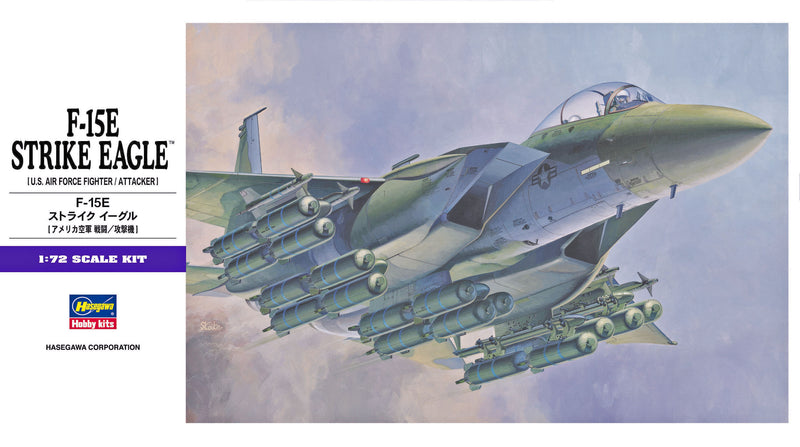 McDonnell Douglas F-15E Strike Eagle 1/72 Scale  Plastic Model Hasegawa 00540