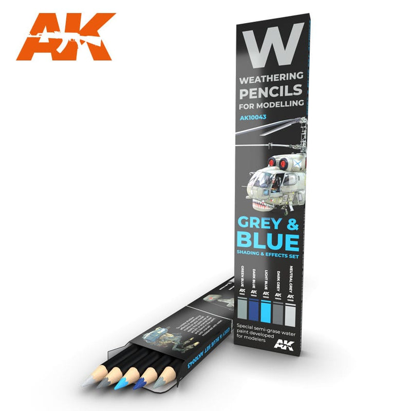 Gret & Blue Shading & Effects Pencil Set AK Interactive AK10043