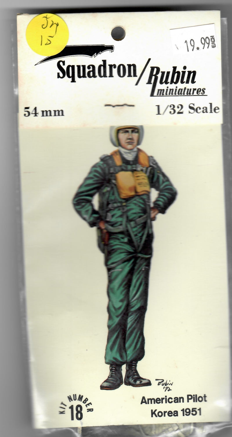 USAF Fighter Pilot 1951 1/32 Scale Cast Metal Model figure Squadron/Rubin 18